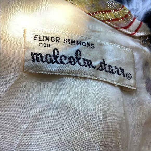 Vintage 1960s Elinor Simmons for Malcolm Starr Metallic Long Sleeve Dres… - Picture 9 of 16